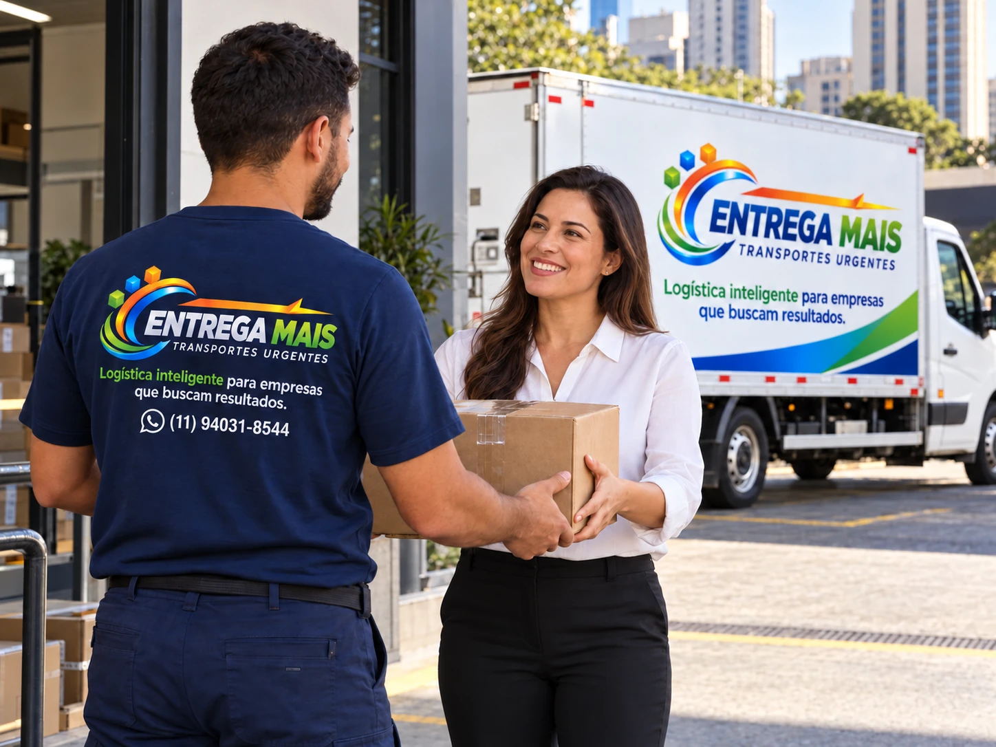 Imagem ilustrativa de uma coleta de encomenda em uma empresa